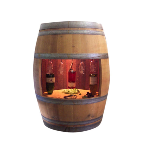 Full Wine Barrel Cabinet w/ Light