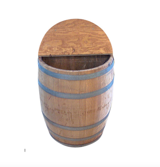 Wine Barrel Wall Storage w/ Hinged Lid
