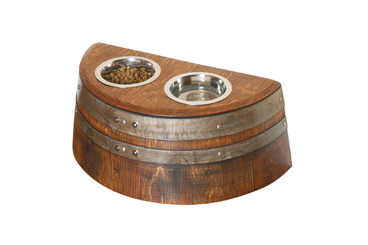 Raised Wine Barrel Food Bowl